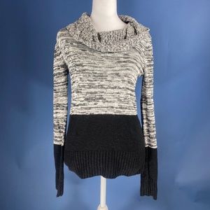 A. Byer Black & Grey Two Tone Cowl Neck Sweater - S
